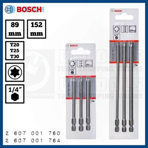 BOSCH Extra Hard Bit ชดดอกไขควงหวดาว Torx T20 T25 T30 ความยาว