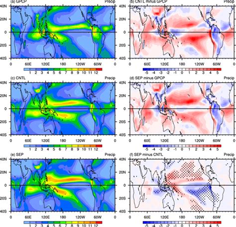 The Annual Mean Precipitation Mm Day In A Gpcp Observations