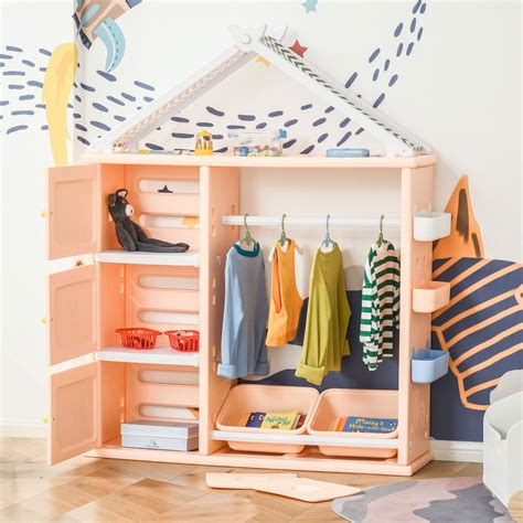 homcom homcom dulap pentru camera copiilor cu mobila pentru jucarii