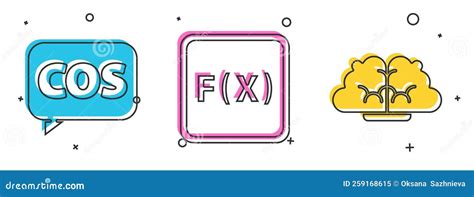 Establecer Función Matemática Función Cosina Símbolo Matemático E Icono