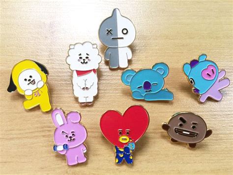 방탄소년단 BTS Bangtan Gold Soft Enamel Pin Badge SPECIAL EDITION BT21