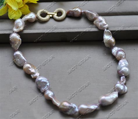 Mm Pink Lavender Baroque Reborn Keshi Pearl Necklace Cz Ebay