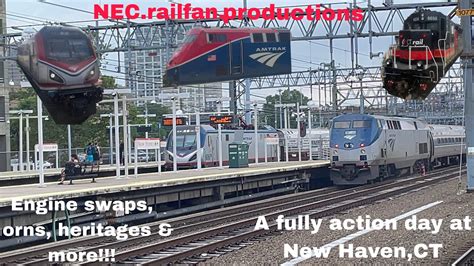 A Action Full Day At New Haven Union With Amtrak Ctrail And Metro