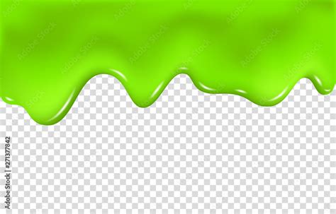 Green Slime Drip Isolated On Transparent Background Stock Vector