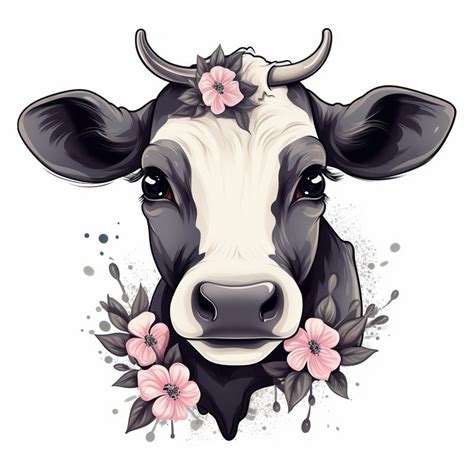 Cow Tattoo Design, Cow PNG, Cow Print PNG, Tattoo Flash, Digital Download - Etsy