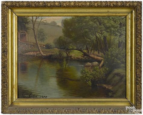 George Cope American 1855 1929 Oil On Board River Landscape Signed