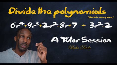 Intermediate Algebra Dividing Polynomials With Missing Terms Youtube