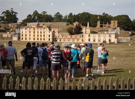 Tourists, and Penitentiary Ruins, Port Arthur Historic Penal Colony ...