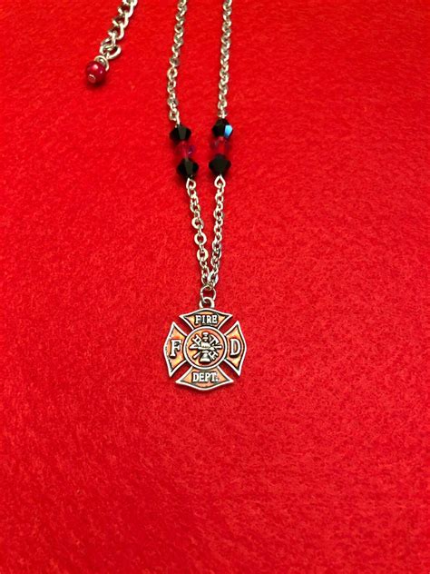 Maltese Cross Firefighter Necklacefree Shipping Etsy