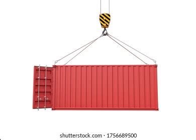 Red Twenty Feet Cargo Container Hanging Stock Illustration 1613848558