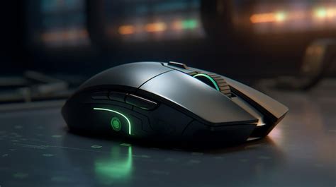 Premium AI Image | a computer mouse with a green light on it and a ...