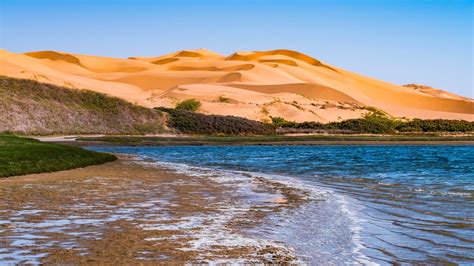 Lagoon and sand dunes at Sandwich Harbour, Namibia : AnythingGoesPics ...