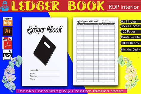 ledger book graphic  rightdesign creative fabrica