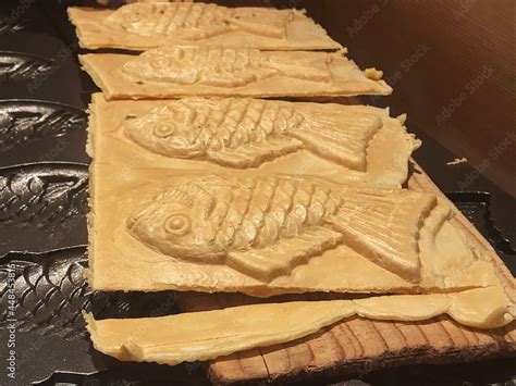 Taiyaki Fish Shaped Pastries With Red Bean Filling Japanese Street