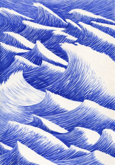 Les dessins et illustrations à lencre bleue de Kevin Lucbert Vague