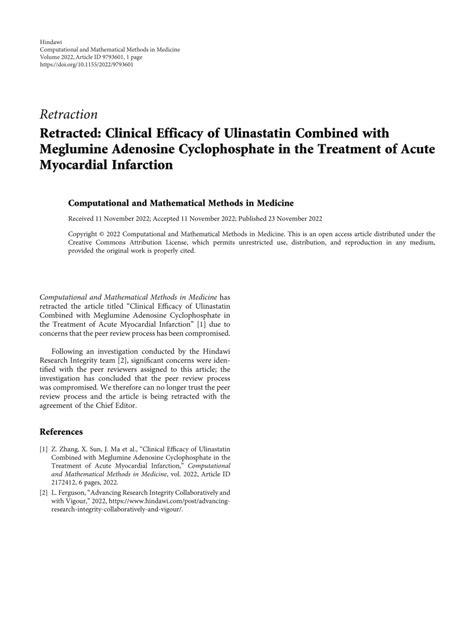 PDF Retracted Clinical Efficacy Of Ulinastatin Combined With