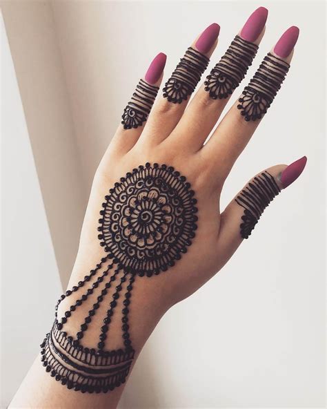 Gol Tikki Mandala Mehndi Design With Bangle K4 Fashion