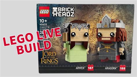 Live Build Lego Set 40632 Aragorn And Arwen Brickheadz Youtube