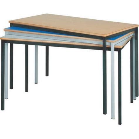 Rectangular Classroom Tables 1200x600 Spiral Stacking Fully Welded Pvc Or Mdf Edge Furniture