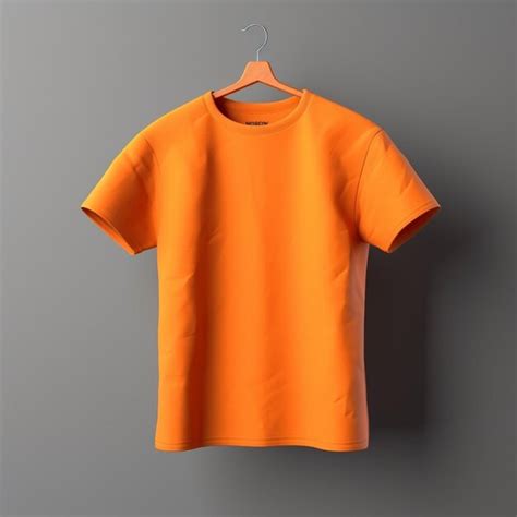 Premium AI Image | Orange Tshirt Mockup on dynamic plain background ...