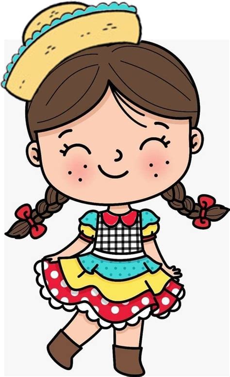 Desenho De Boneca De Festa Junina