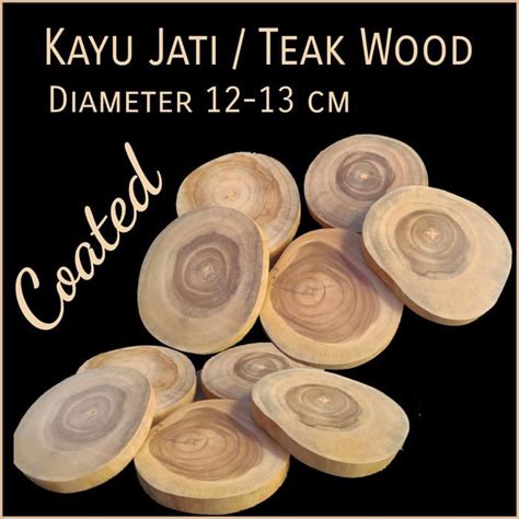 Jual Kayu Jati Teak Wood Slice Diameter Cm Tatakan Kayu Jati