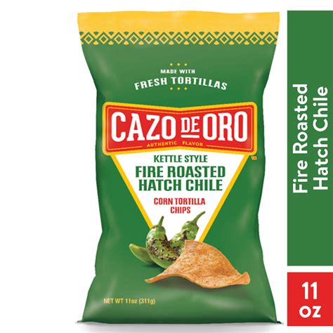 Cazo De Oro Fire Roasted Hatch Chile Tortilla Nachos Chips 11 Oz Bag