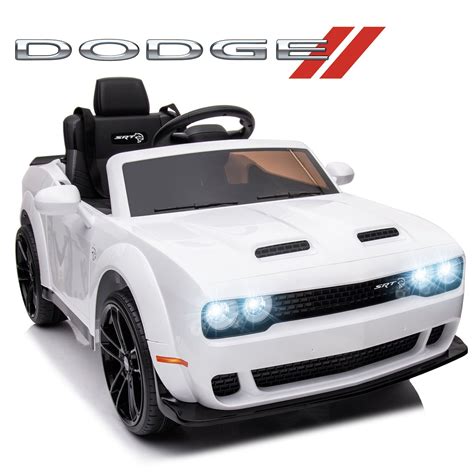 Uhomepro 12 V Electric Ride On Car Licensed Dodge Challenger Srt