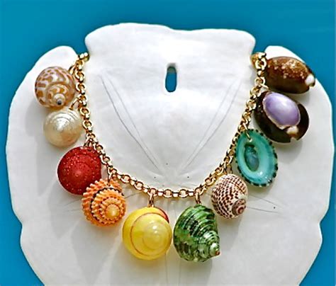 Real Seashell Charm Bracelet By Sasha Lickle Designs Etsy