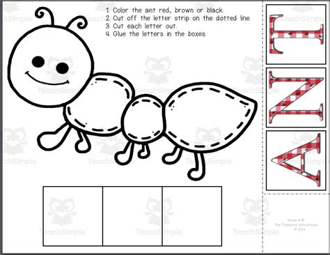 Ant Cut And Paste Worksheets To Color And Trace Worksheets Library