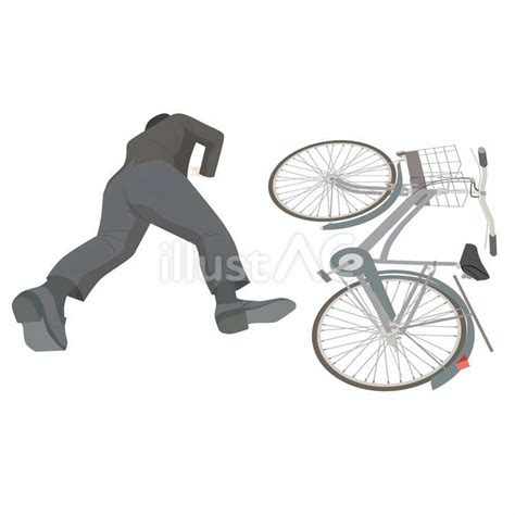 倒れる男性 自転車事故イラスト No 24221640｜無料イラスト・フリー素材なら「イラストac」