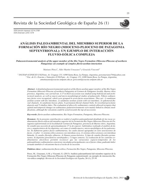 ANÁLISIS PALEOAMBIENTAL DEL MIEMBRO SUPERIOR DE LA