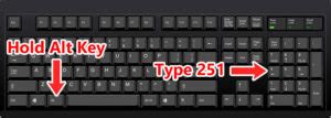 how to put square root on keyboard