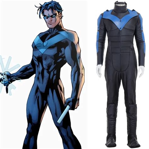 Disfraz De Nightwing Para Hombre Mono Para Cosplay Halloween Jumpsuit Batman Nightwing Cosplay