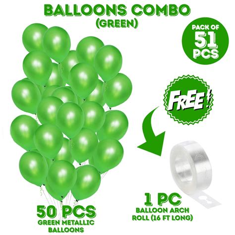 Mettalic Balloon Garland Arch Kit 10 Inch Party Balloons Green Pack Of