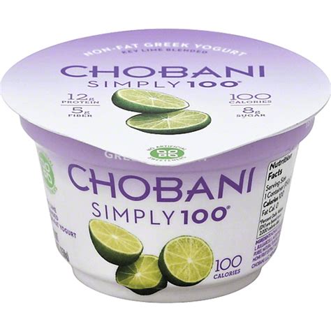 Chobani Simply 100 Yogurt Greek Non Fat Key Lime Blended Greek