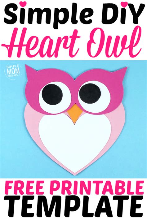 Free Printable Cut And Paste Heart Owl Craft Simple Mom Project