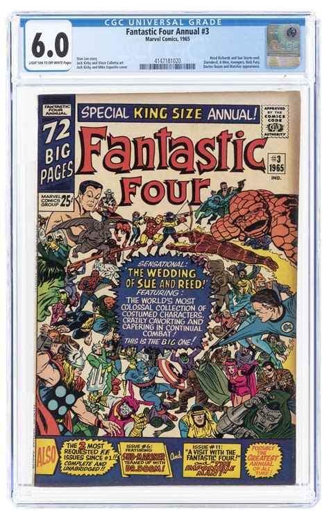 Hake S FANTASTIC FOUR ANNUAL 3 1965 CGC 6 0 FINE WEDDING OF SUE