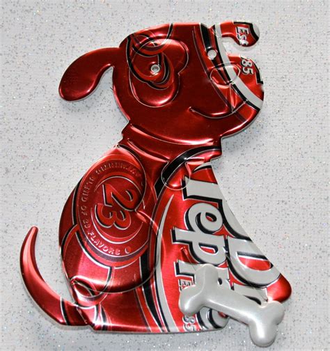 Recycled Soda Can Art Large Dog Magnet From A Recycled Can