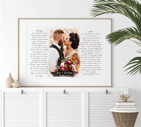 Wedding Vow Art Framed Wedding Vows Wedding Vow Keepsake Etsy