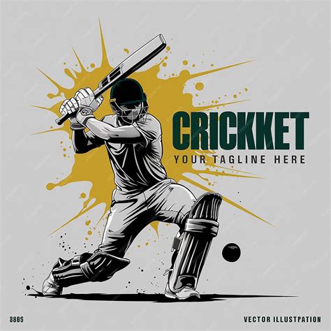 stylized logo featuring  silhouette   cricket player   batting