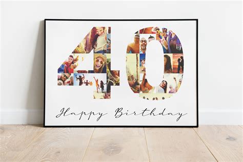 40 Geburtstag Fotocollage Alles Gute Happy Birthday Geschenk Poster