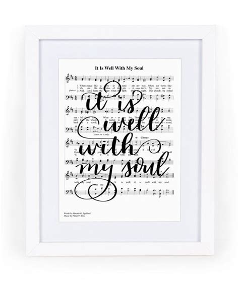 Hymn Wall Art With It Is Well With My Soul Sheet Music Etsy Hymn