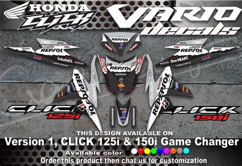 Honda Click 125 Decals VERSION 1 DESIGN Available On Version 2 125i