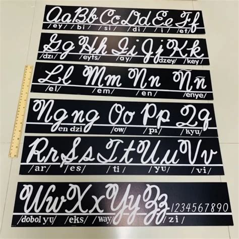 1 Set Cursive And Print Alphabet Letters Long Display Poster Alpabetong Filipino Lazada Ph