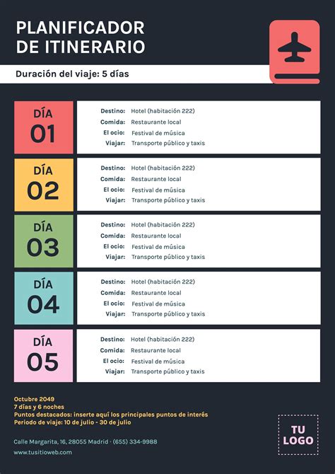 Ejemplo De Un Itinerario