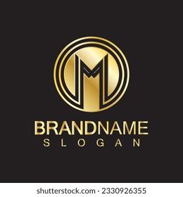 Golden Luxury Letter M Logo Vector Stock Vector Royalty Free