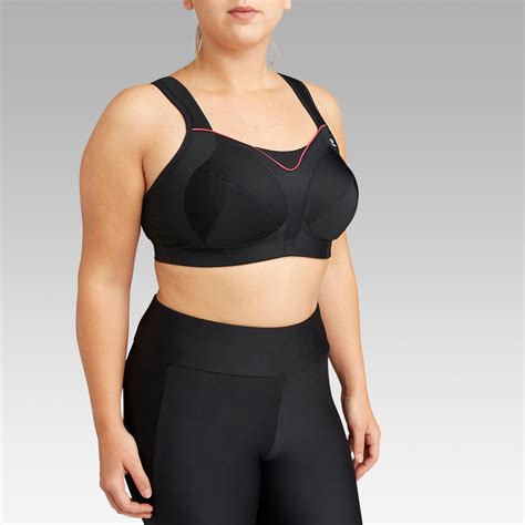 Soutien Gorge De Running Grandes Tailles Noir Lisere Kalenji Decathlon