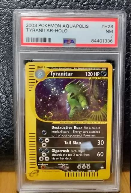 Pokemon Card Tyranitar Acquapolis Graad Psa7 Eng H28h32 Holo Nocrystal