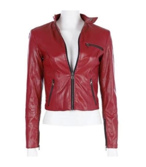 Resident Evil 2 Claire Redfield Red Leather Jacket